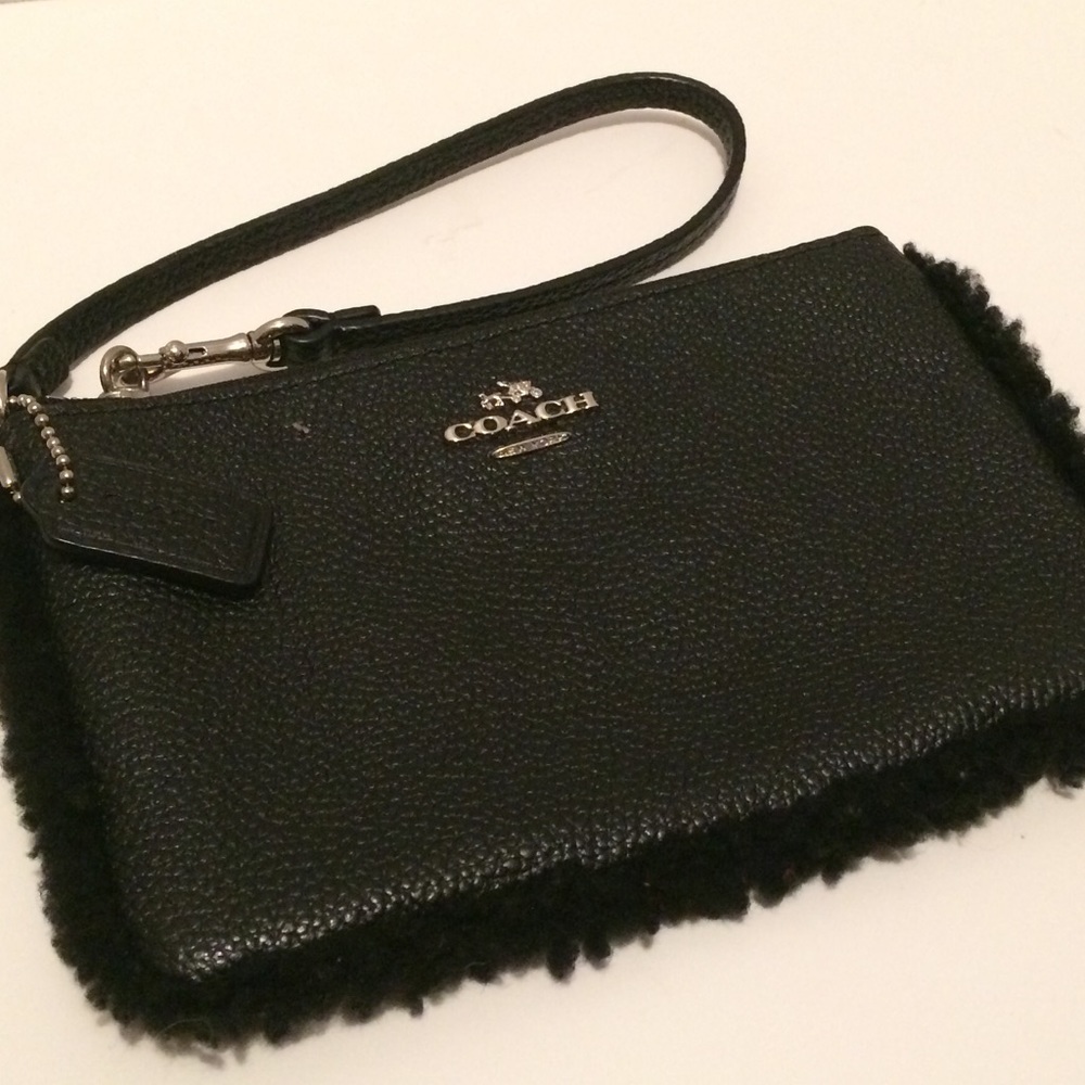 Coach Shearling Wristlet